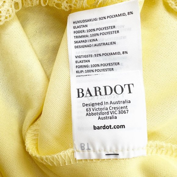 New Bardot Aubrey Lace Mini Dress Sheer Floral Sleeveless Sexy Wedding Guest - M - Picture 5 of 8